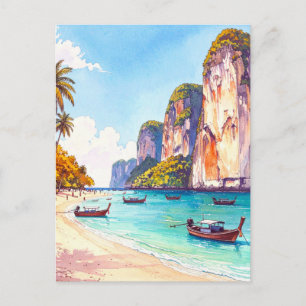 Postal Tailandia Playa Tropical Vintage Viaje