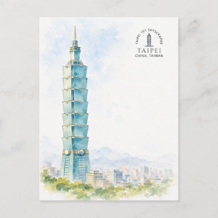 Postal Taipei China Icono Famoso del Paisaje   Viaje