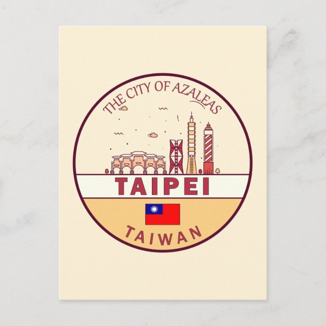 Postal Taipei Taiwan City Skyline Emblem (Anverso)