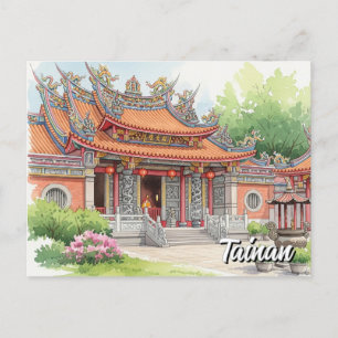 Postal Taiwan Tainan Temple Travel