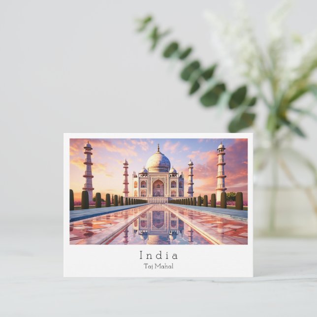 Postal Taj Mahal Agra, India (Anverso de pie)
