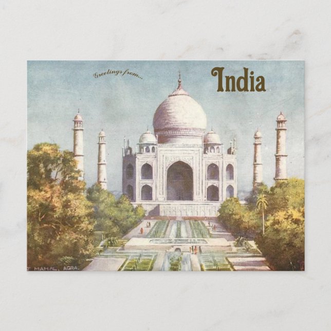 Postal Taj Mahal Agra India (Anverso)