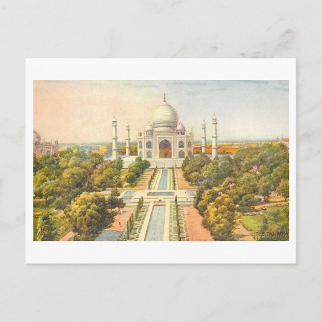 Postal Taj Mahal antiguo  (Anverso)