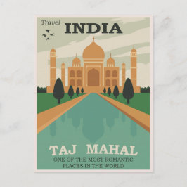 Postal Taj Mahal de la India de Viajes/Postcard Retro