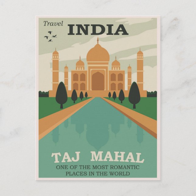 Postal Taj Mahal de la India de Viajes/Postcard Retro (Anverso)