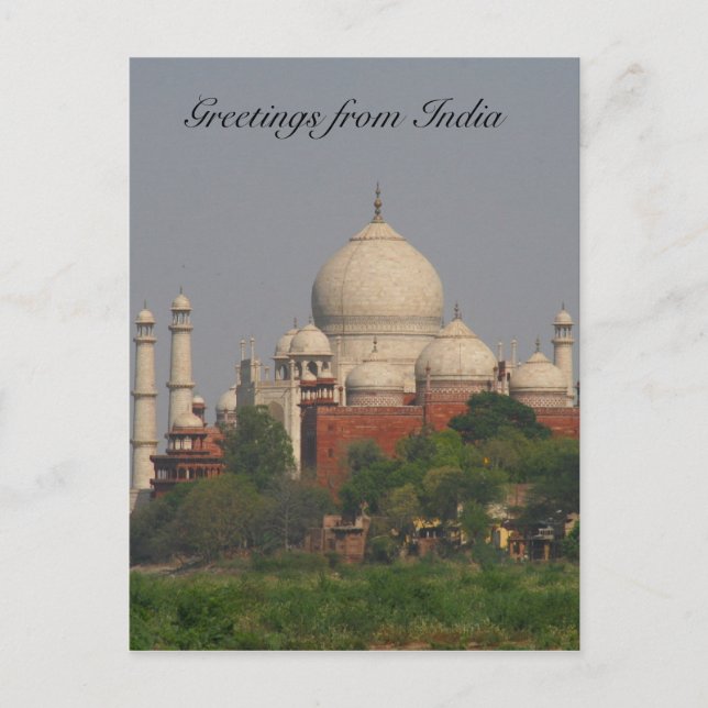 Postal taj mahal distante (Anverso)