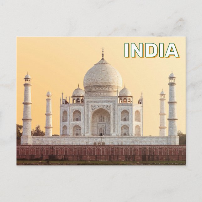 Postal Taj Mahal en Agra, India (Anverso)
