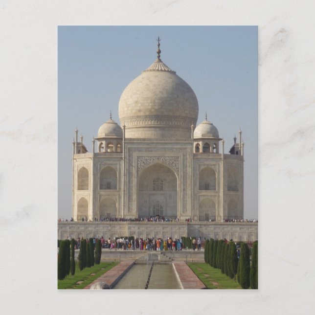 Postal taj mahal front white (Anverso)