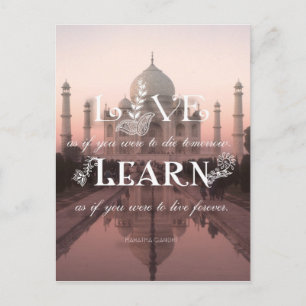 Postal Taj Mahal India Live Learn Gandhi - Postcard