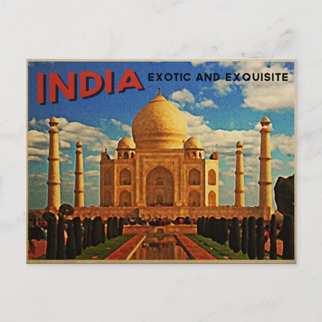 Postal Taj Mahal India Vintage (Anverso)
