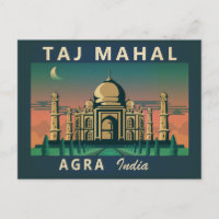 Taj Mahal India: Vintage de arte de viajes