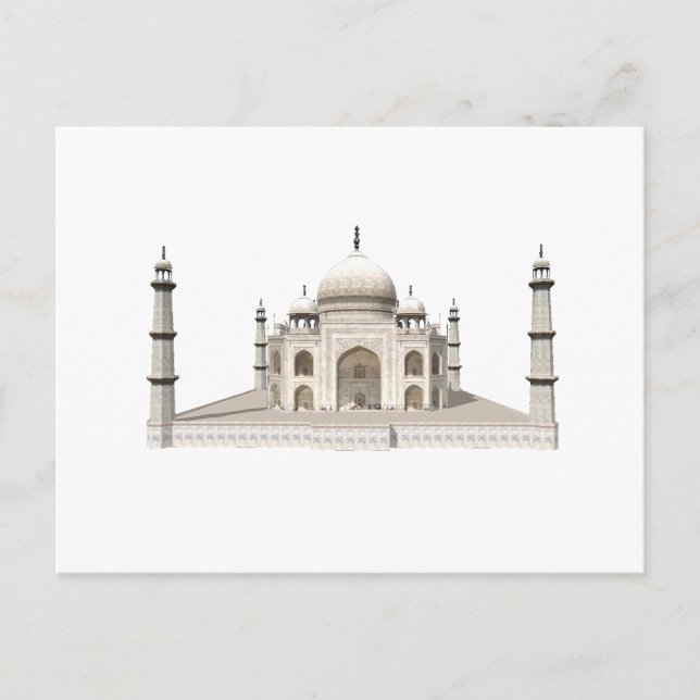 Postal Taj Mahal: Modelo 3D: (Anverso)
