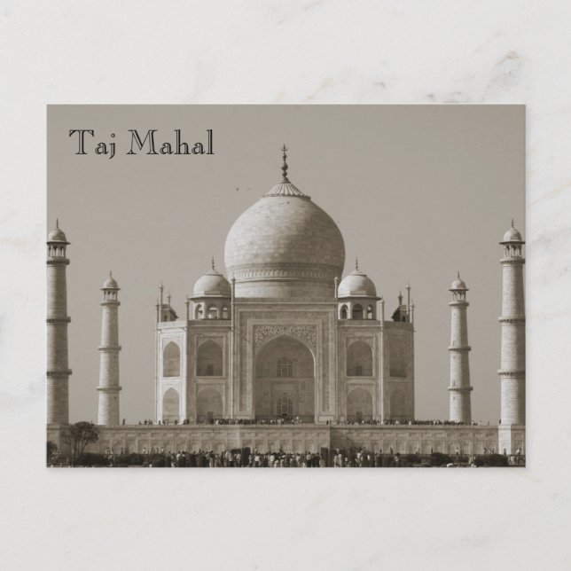 Postal taj mahal sepia india (Anverso)