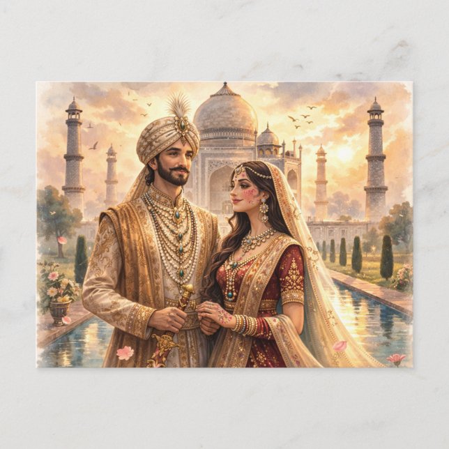 Postal Taj Mahal Sonnenuntergang (Anverso)