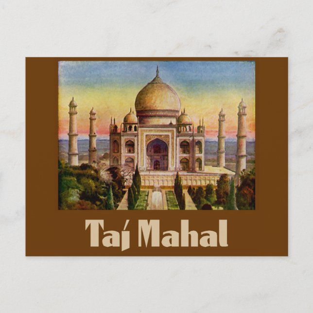 Postal Taj Mahal vintage (Anverso)