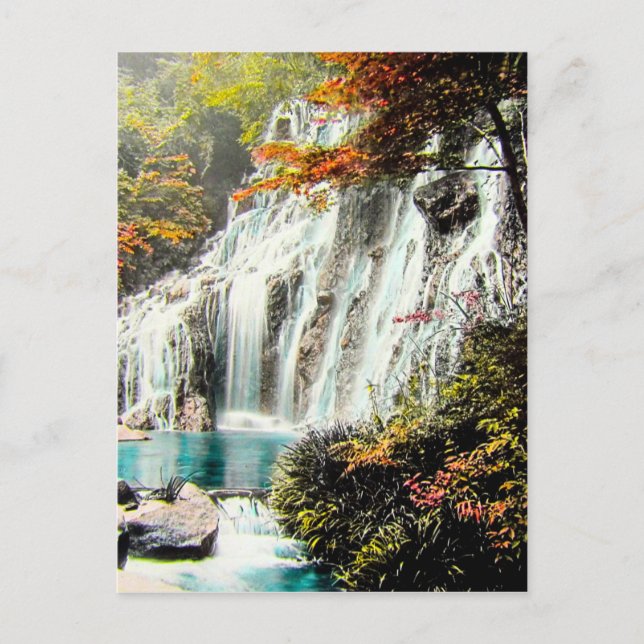 Postal TAKAGI Glass Magic Lantern AMADARE WATERFALL (Anverso)