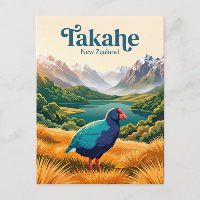 Postal Takahe, Nueva Zelanda (Anverso)