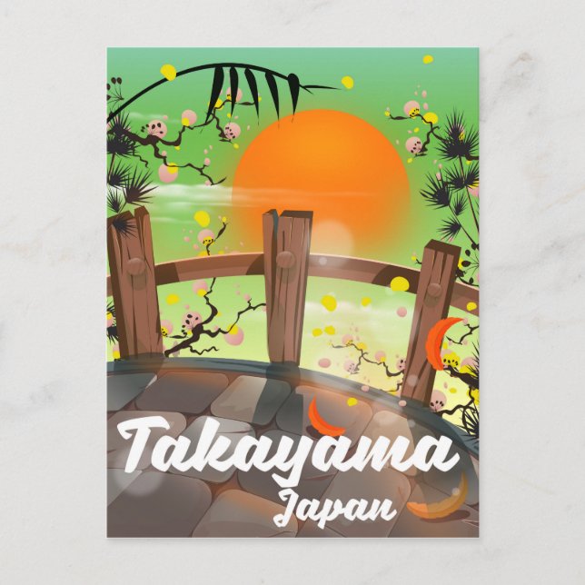 Postal Takayama, poster de la floración japonesa. (Anverso)