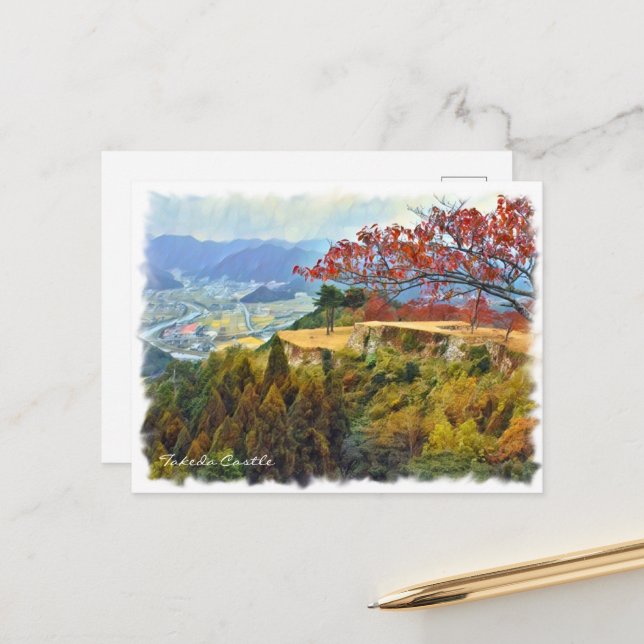 Postal Takeda Castle ポストカード (Anverso/Reverso In Situ)