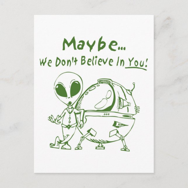 Postal ¡Tal vez no creamos en ti! (Anverso)