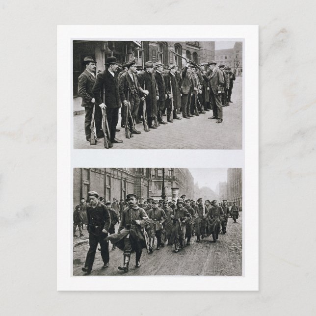 Postal Taladro de rifa de los espartacistas (arriba) revo (Anverso)