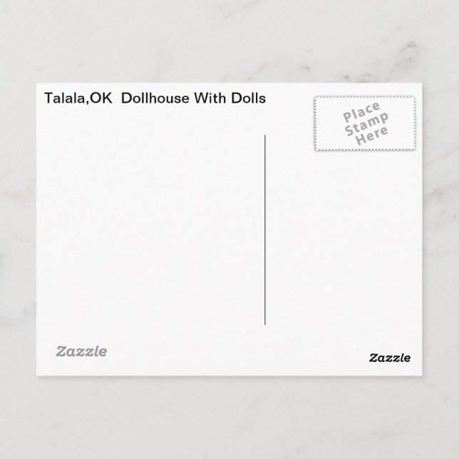 Postal Talala Dollhouse con muñecas (Reverso)