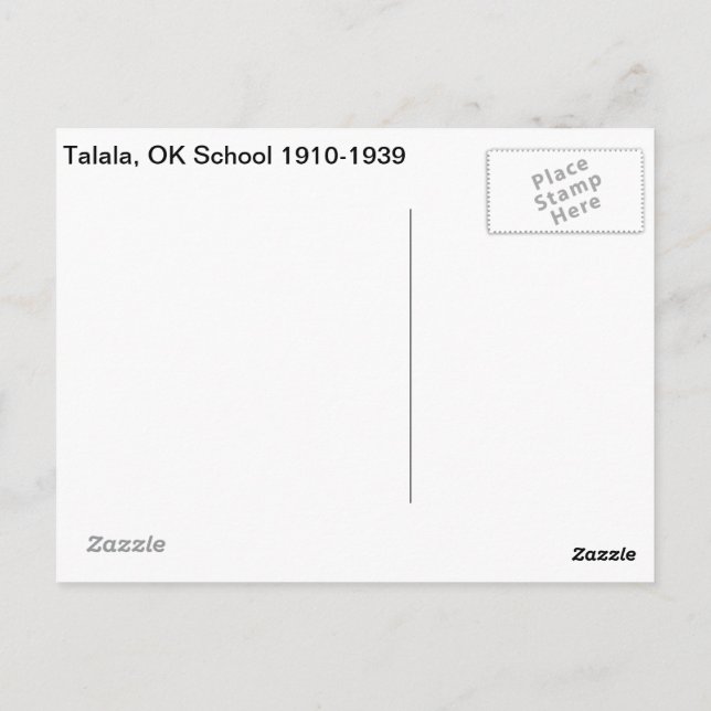 Postal Talala, Escuela OK 1910-1939 (Reverso)