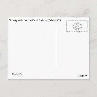 Postal Talala, OK Stockyards on East Side Postcard
