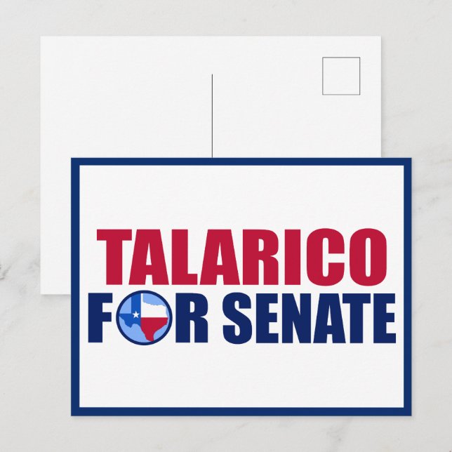 Postal Talarico para el Senado de Texas Elección 2026 (Anverso / Reverso)