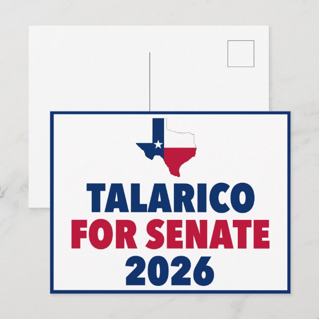Postal Talarico para Senado Elección Texas 2026 (Anverso / Reverso)