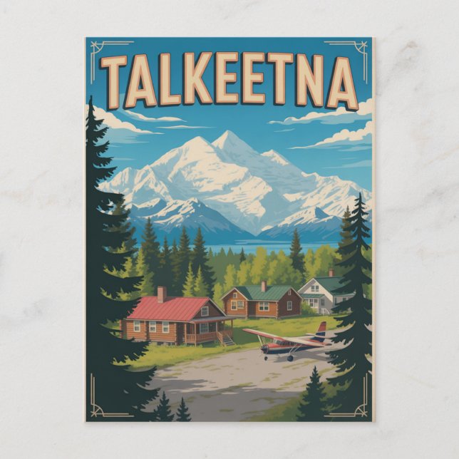 Postal Talkeetna Alaska Viajes Vintage (Anverso)
