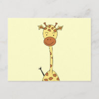 Tall Cute Giraffe. Cartoon Animal.