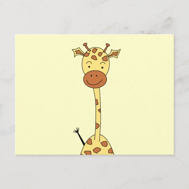 Postal Tall Cute Giraffe. Cartoon Animal. (Anverso)