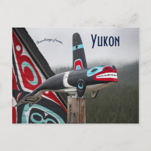 Postal Talla de una orca en Carcross Yukon Canadá