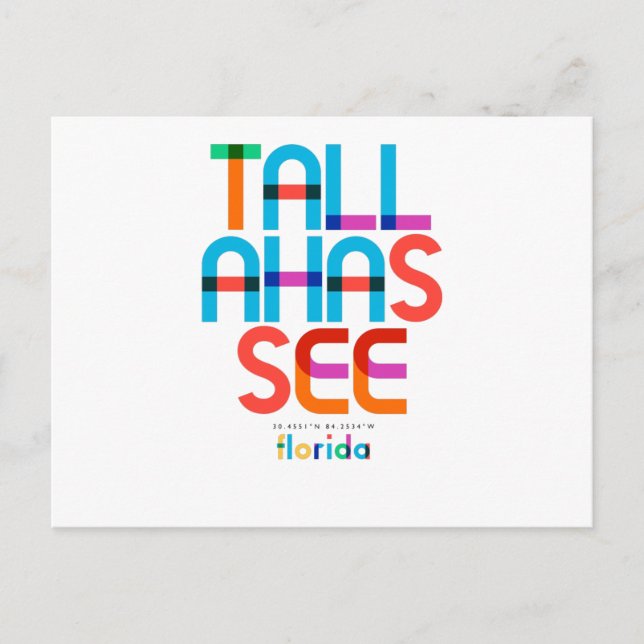 Postal Tallahassee Florida Mid Century, Pop Art, (Anverso)