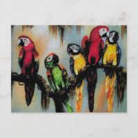 Tallando loros ~ Postcard Naturaleza de pájaro sal