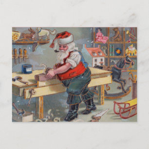 Postal Taller de juguetes de Navidades de Retro Santa Vie