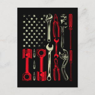 Postal Taller de mecánico patriótico Mecánicos estadounid