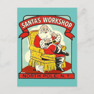 Postal Taller de Santa Claus, Polo Norte N.Y. - Postcard