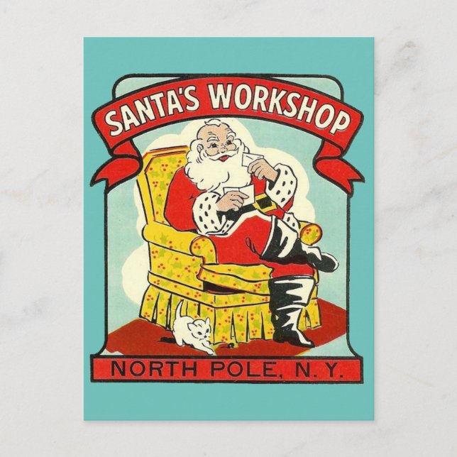 Postal Taller de Santa Claus, Polo Norte N.Y. - Postcard (Anverso)