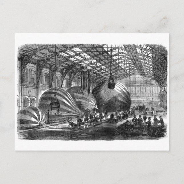 Postal Taller para la fabricación de globos de correo (Anverso)