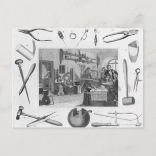Postal Taller y principales herramientas de la joyería, 1