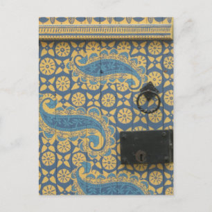 Postal Tallin amarillo y azul, puerta de madera de Estoni