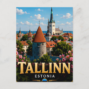 Postal Tallinn Estonia Ciudad Medieval Antigua 🏰