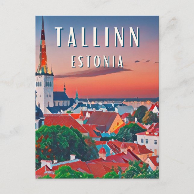 Postal Tallinn, ville médiévale de l'Estonie (Anverso)