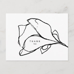 Postal Tallo floral simple a mano II agradecimiento funer