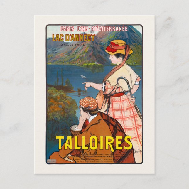 Postal Talloires Afiche de la cosecha Lac D'annecy 1910 (Anverso)