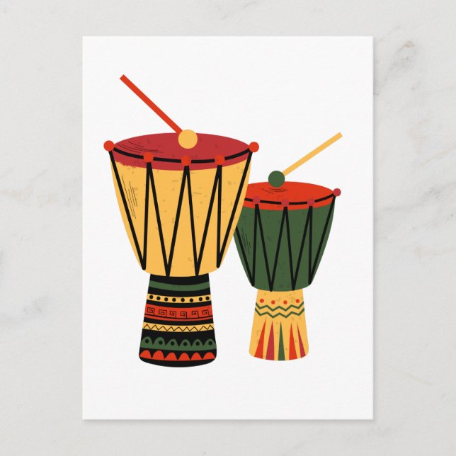 Postal Tam-Tam africano (Anverso)