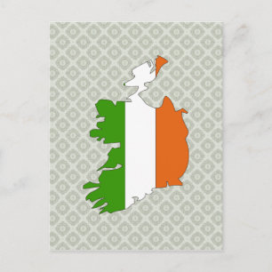 Postal Tamaño completo del mapa de bandera de Irlanda
