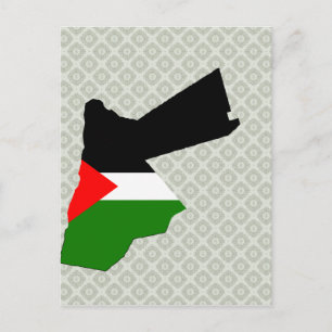 Postal Tamaño completo del mapa de bandera de Jordania